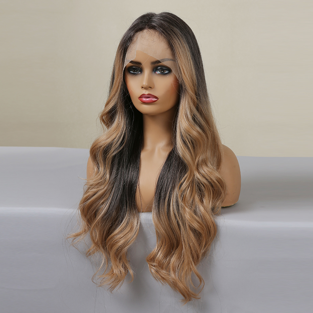 Black Brown Blonde Transparent Synthetic new Lace Hair Wigs Long Body 2025 Wave Ombre Golden Cosplay Lace Front Wigs for Black Women