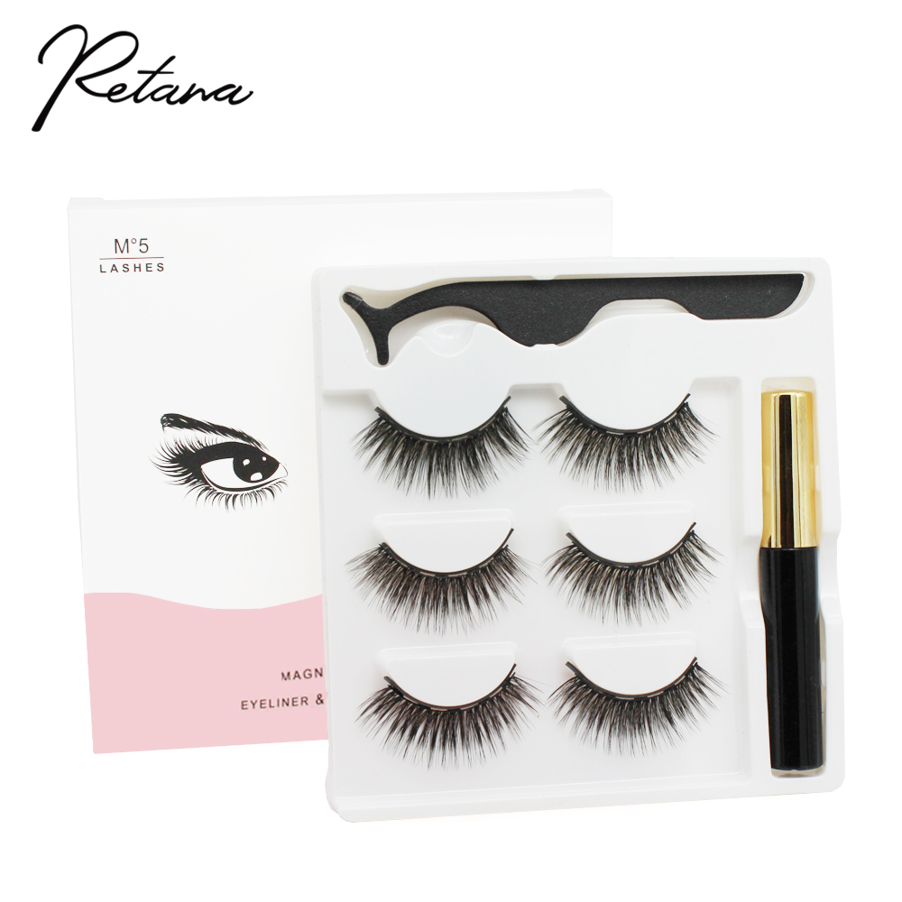 b D Magnetic false eyelashes Eyelashes magnetic liquid eyeliner waterproof durable tweezer set hand eyelash makeup tool