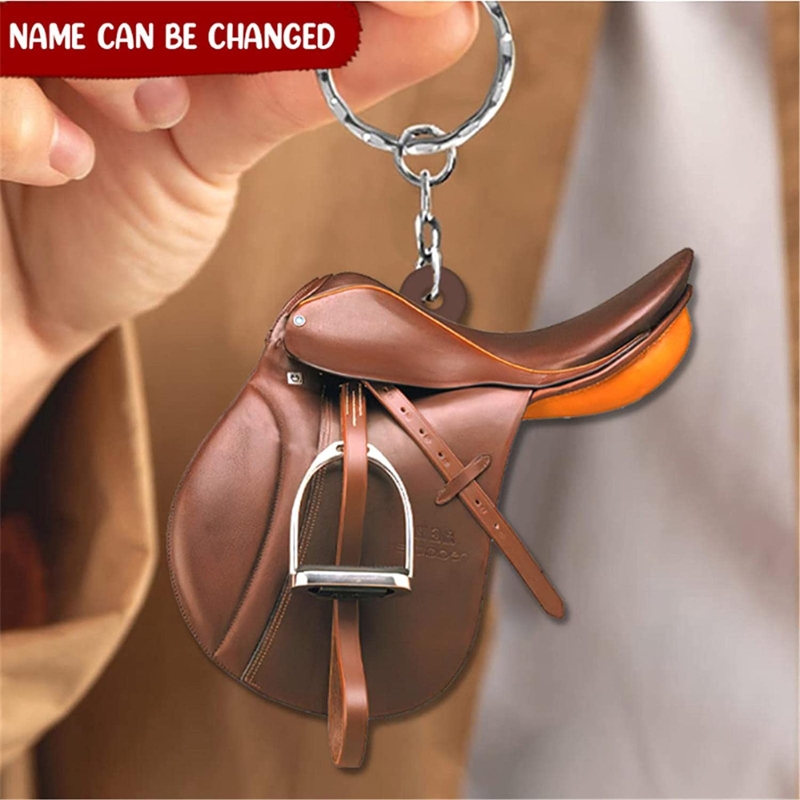 Western Horse Saddle Keychain Western Car Interior Decor Keychain for Key Gift for Horse Lover Acrylic Keyc