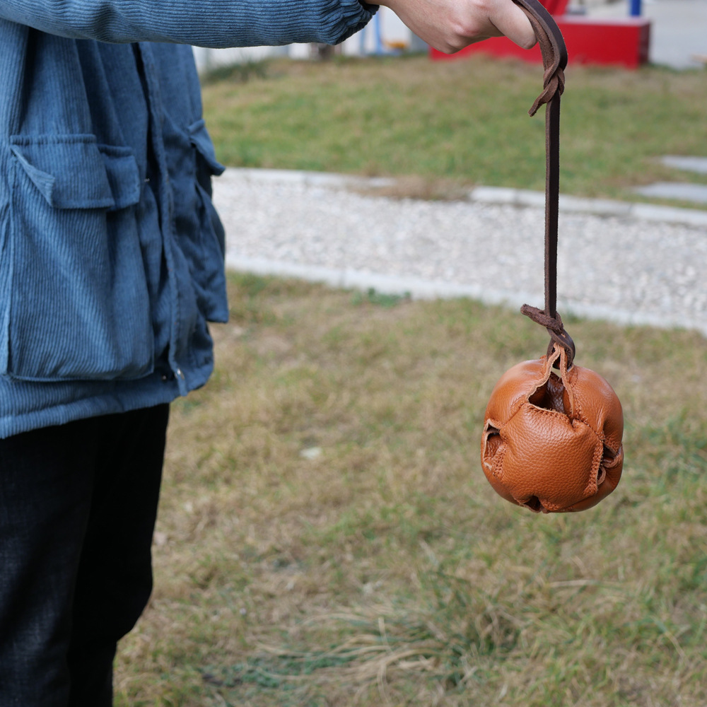 Dropshipping Dog Training Bite Tug with Handle Equipment Cow Leather Ball Suit Toy Dog Bite Stick Pillow Supplies