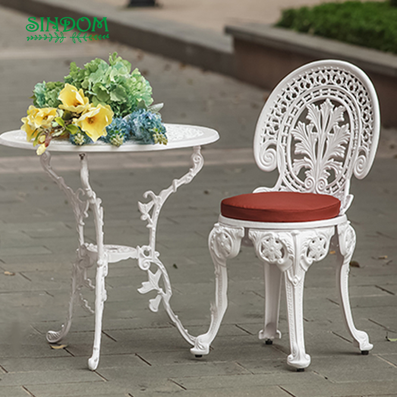 Back Yard Balcony Gold 2 Chairs Outdoor Funiture Set Metal Garden Table and Chair Sets