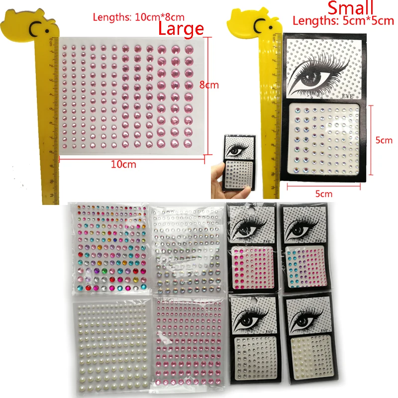Colors Rhinestone Eyes Face Sticker Glitter Eyeshadow Eyeliner Jewelry Makeup Dia Crystal Temporary Tattoo Stickers hadow s