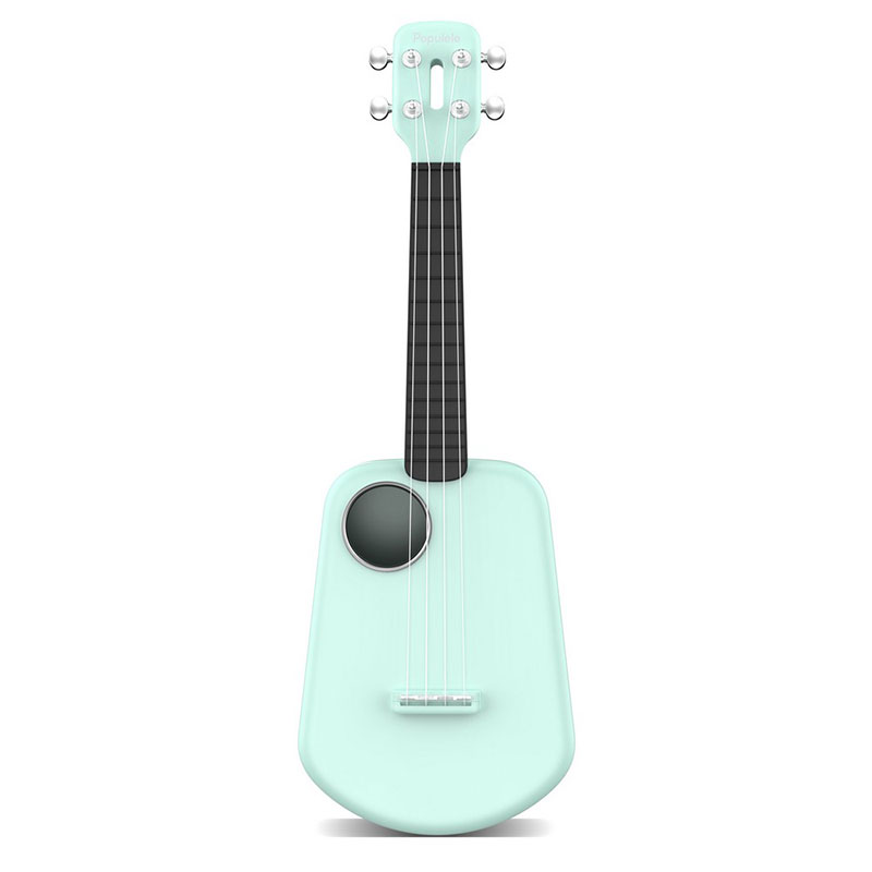 23 Inch Ukulele Populele 2 LED Smart Soprano Concert from Bluetooth USB Ukulele 4 Strings Acoustic Electric Guitar Pink Cyan