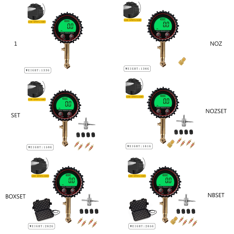 Upgrade Digital Tire Pressure new Gauge Air Chuck and Compressor Accessories LCD Display Heavy Duty LED 2025 Spotlight 255PSI