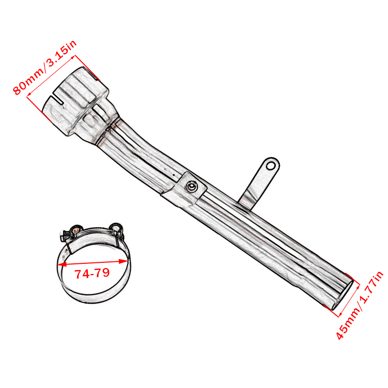 For Suzuki GSXS1000 GSX-S1000F GSX S1000 2015-2019 Years Motorcycle Exhaust System Modified Middle Intermediate Connecting Pipe