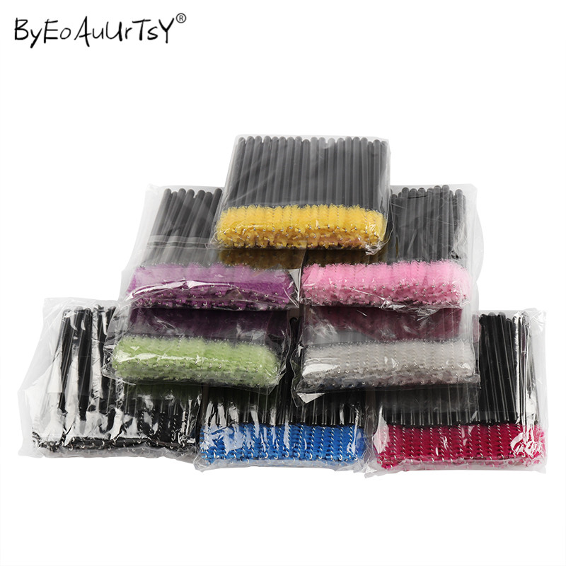 b f Disposable Eyelash Brushes Micro Pcs Pack Mascara Wands Applicator Wand Brush Comb Spoolers Makeup Tools Kit