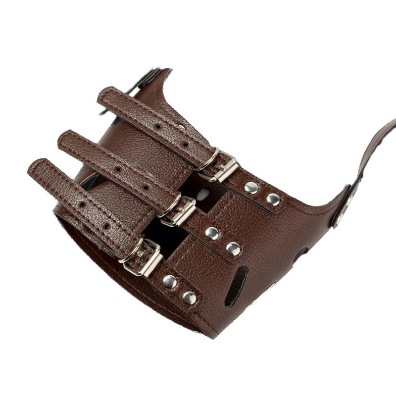 Adjustable Breathable Mask PU Leather Pet Dog Muzzle Anti Bark Bite Chew Safety for Small Large Dogs Mouth Soft Muzzles Training