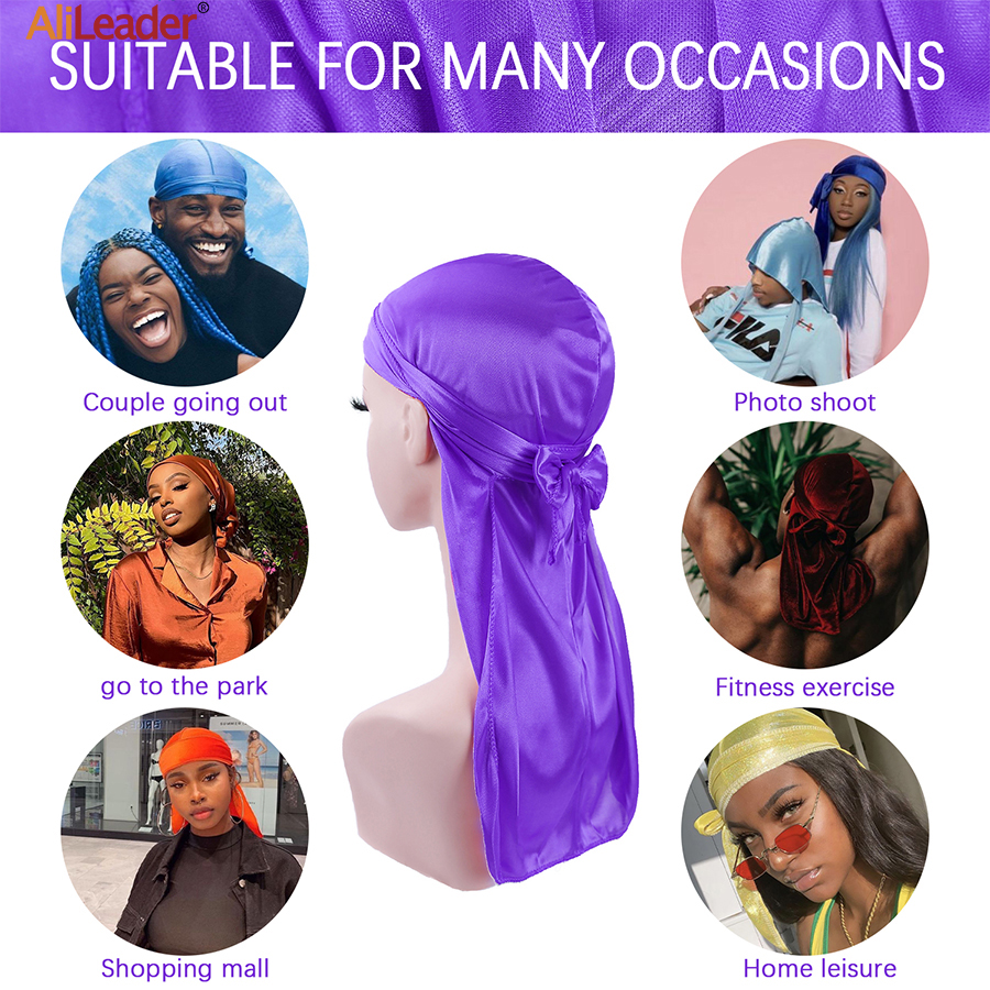 Unisex Men Women Bandana new Durag Headwear Headwear Silk Pirate Cap 2025 Wrap Hat Silk Satin Breathable Bandana Hat Turban Doo Durag Cap