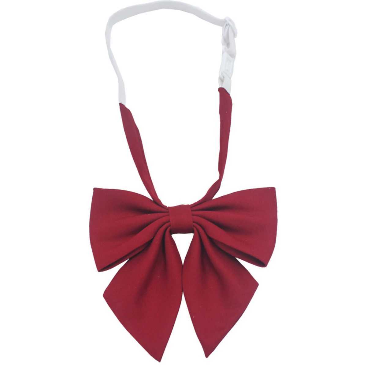 Students Red Solid Bowtie Cotton Bow Tie for Women Uniform Collar Butterfly Cravats Girls Bowties JK Shirt Dr Neck Wear TiesX241109