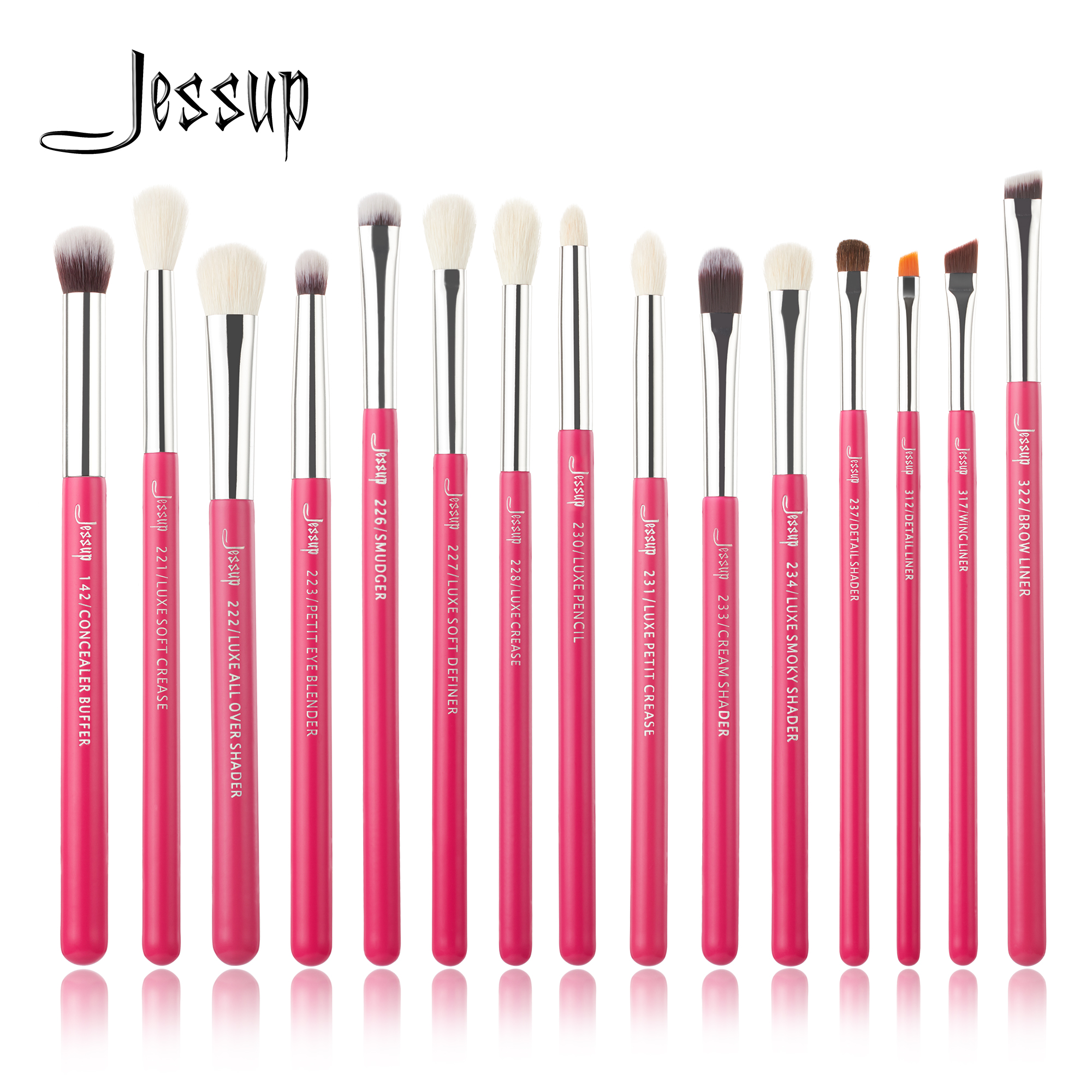 c Makeup Set Jessup pcs Brushes professional Make up Brush Eyeliner Shader Natural synthetic Rose carmin Sier