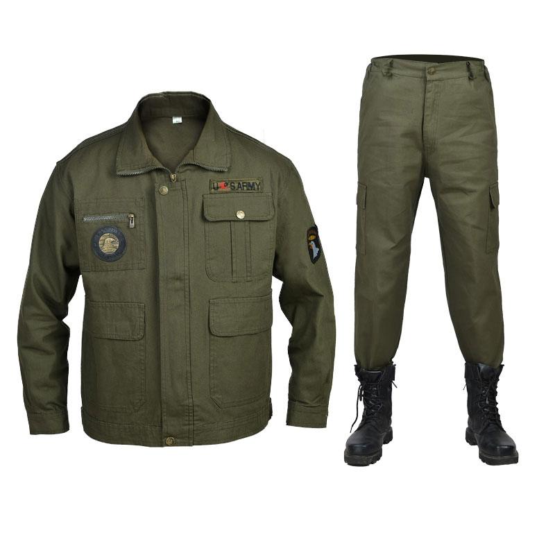 Spring Autumn Men's Wear-Resistant Workwear Suit Outdoor Workwear Military Jackets+Pants Sets Male Working Factory Uniforms