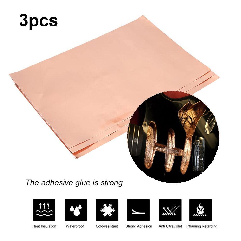 3Pcs Adhesive Single-Side Conductive Copper Foil Sheets for Electric Guitar Accessories