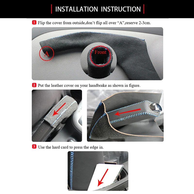 Car Hand Brake Covers Top Layer Leather Case for Skoda Octivia 2014 Handbrake Grips Genuine Cover Auto Handbrake