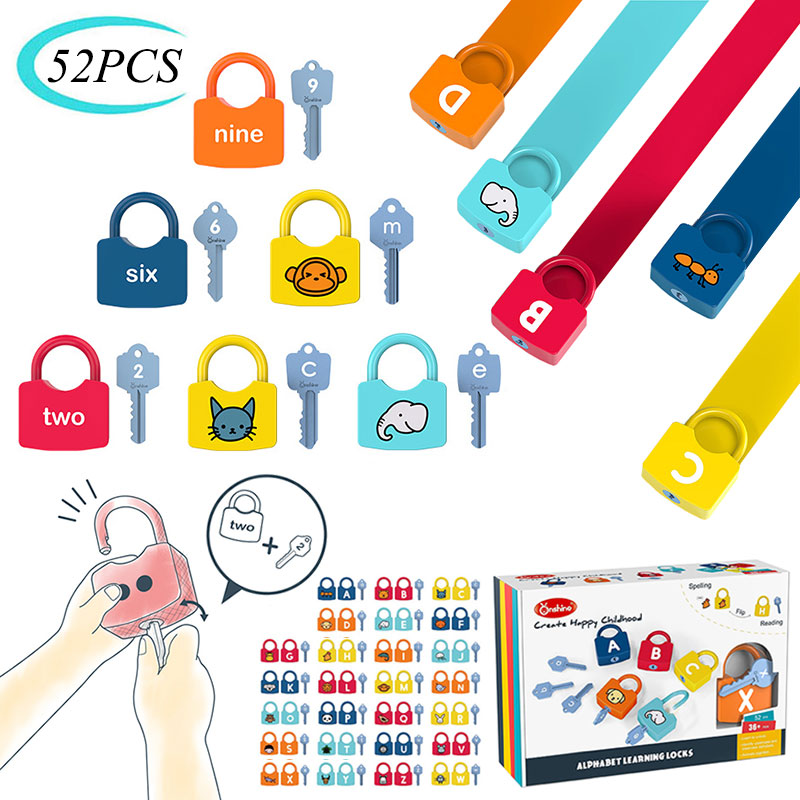 Children Learning Locks With Keys Educational Games Preschooler Number Letter Matching Counting Montessori Car Toy Teaching Aids