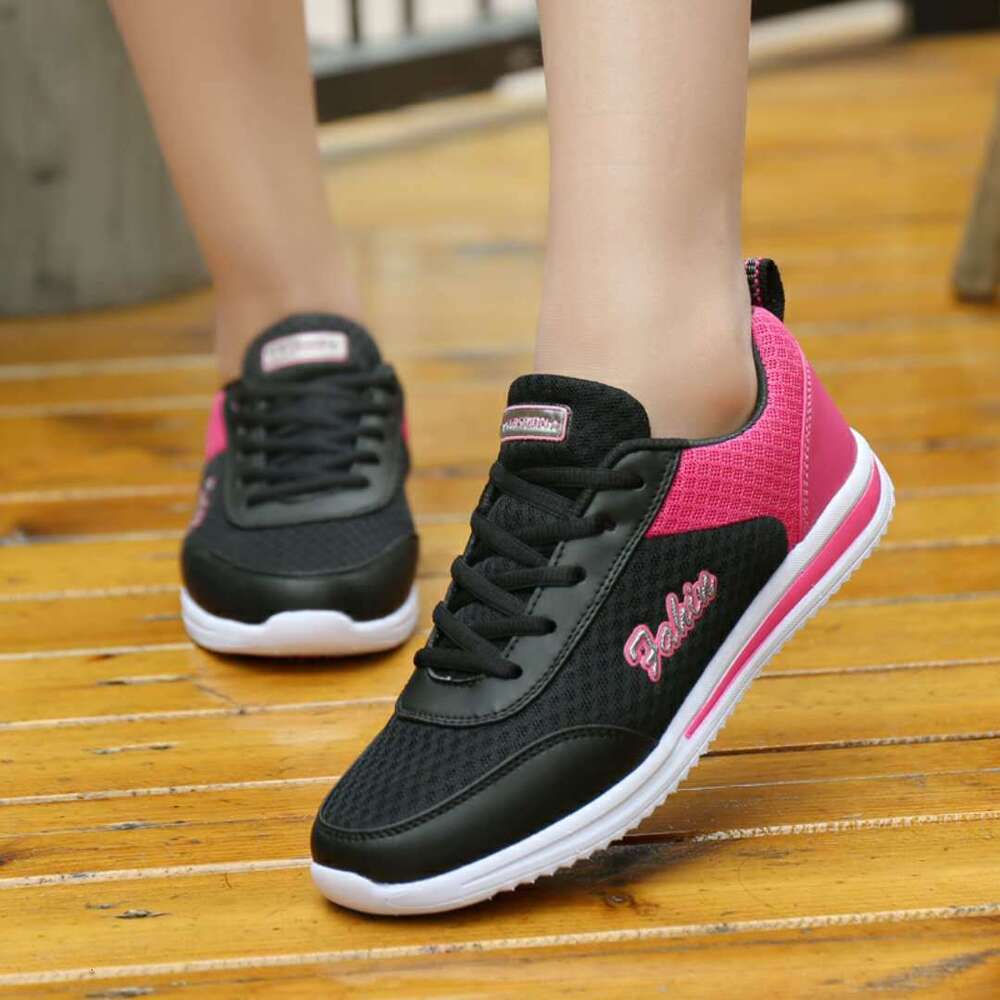 Shoes Flat Breathable Mesh Student Sports and Leisure Women's Running Single Wave Shoes, Large Size ddmythur