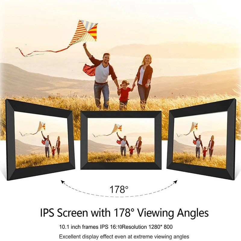 FRAMEO 101 Inch Smart WiFi Digital Po Frame 1280x800 IPS LCD Touch Screen Built in 32GB Memory Good Gift 240401