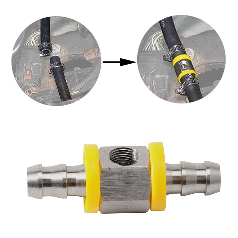 Universal Fuel Pressure Gauge 1/8 NPT(140 Psi) with 3/8 Inch Fuel Line Fuel Pressure Gauge Sensor T-Fitting Adapter