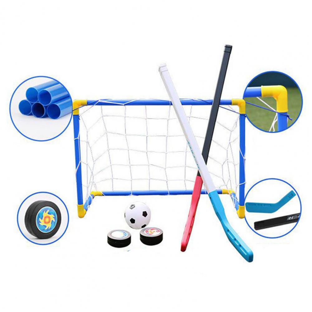1 Set Easy to Operate Hockey Games Toy Plastic Football Goal Kit Detachable Fun Land Soccer Hockey Set Games Toy