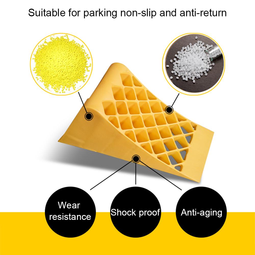 Portable Wheel Chock Heavy Duty Vehicle Car Truck Wheel Tire Chock Stop Block Anti-slip Honeycomb Base Tire Support Pad Yellow