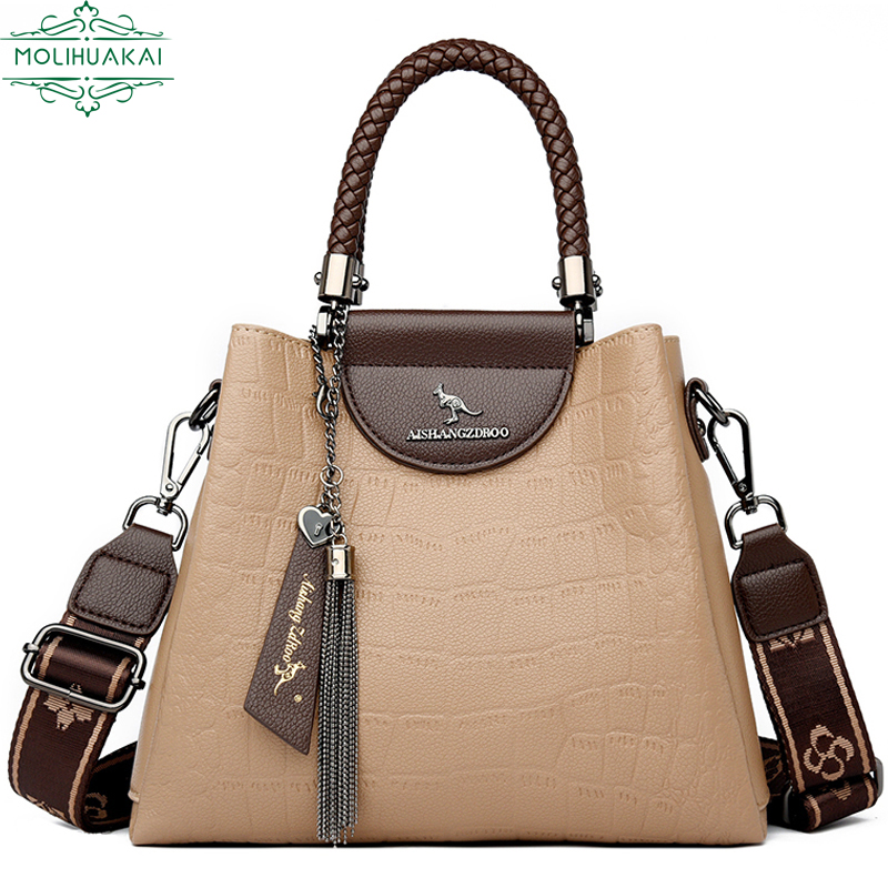 Women Stone Pattern Cross-body Bag Leather Woman Handbag Hot Selling Designer Totes Women Bag Large Brand Bags Luxury Sac A Dos
