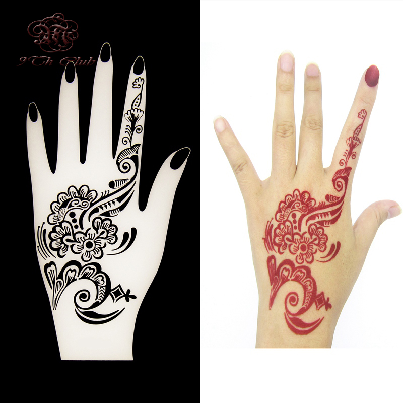 Reusable Temporary Self Adhesive Henna pcs Hand Tattoo Stencil Mehndi Indian Wedding Painting Kit Tools