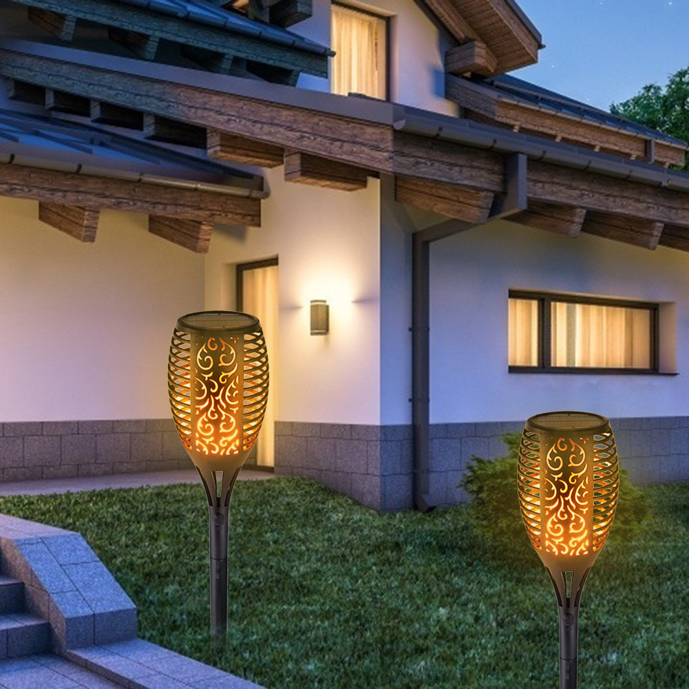 1-12Pcs 12LED Solar Flame Torch Light Flickering Lamp Waterproof Solar LED Garden Lawn Light for Outdoor Terrace Landscape Decor