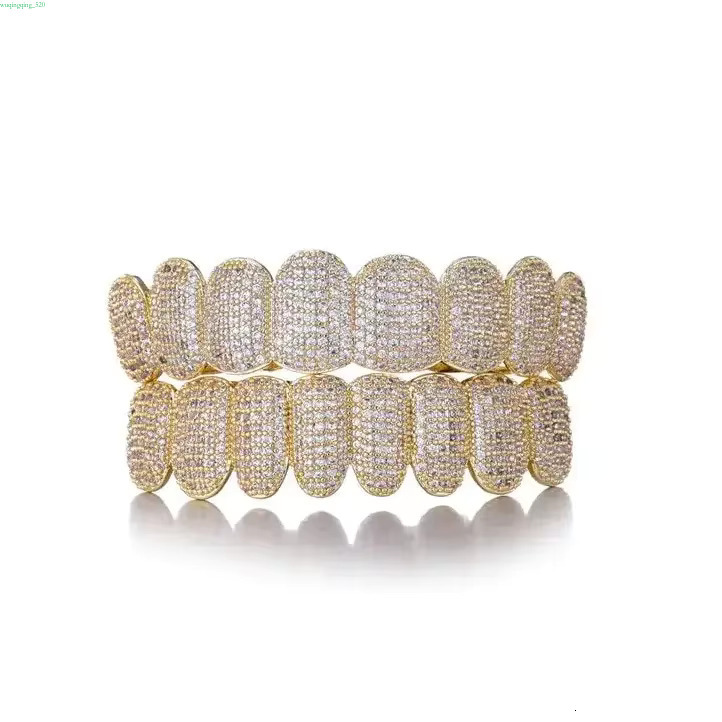 Customized Design Hip Hop 14k Solid Gold Teeth Vvs Moissanite Dia Grillz Party Wear for Export solid
