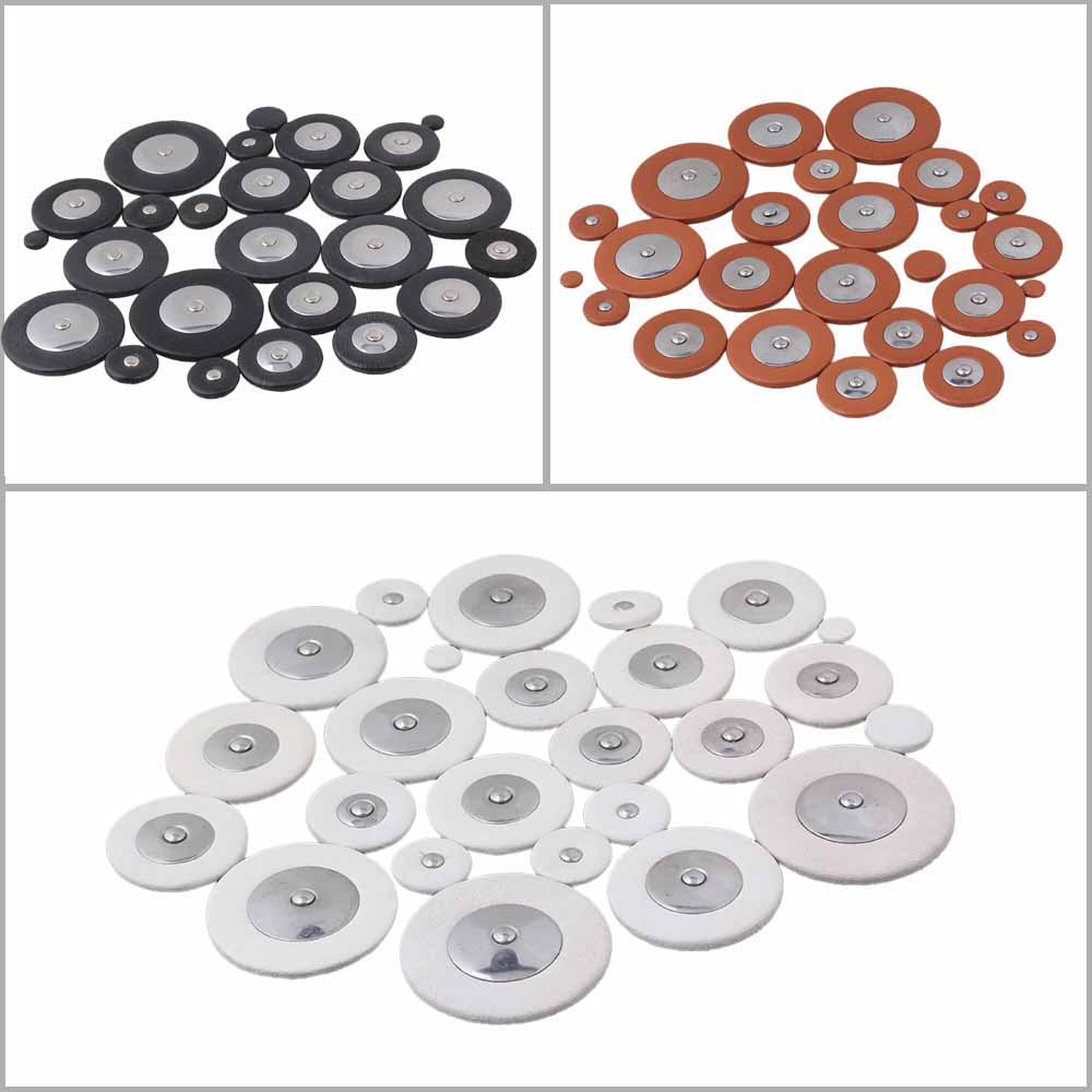 Set of 25 Tenor Saxophone Woodwind Leather Pads 3 colors orange Black white