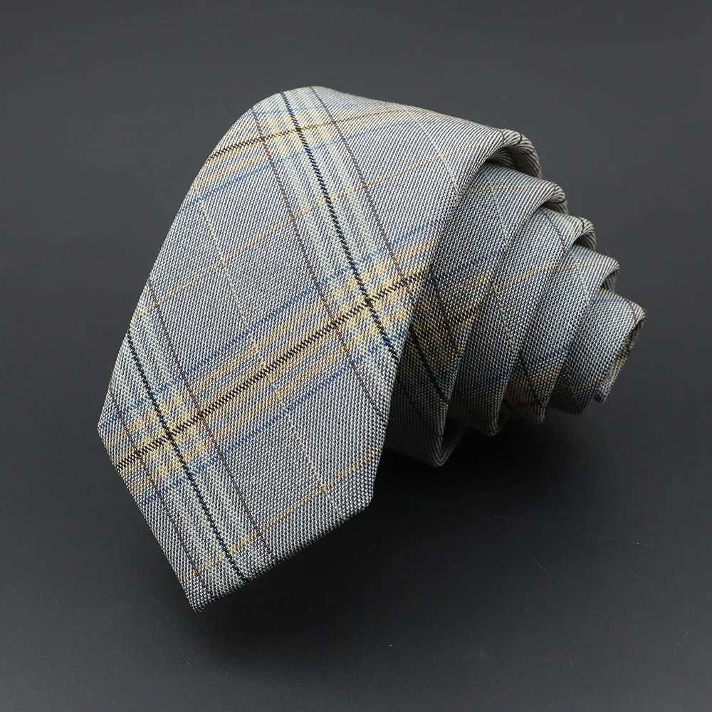 Mens Ties Classic Jacquard Striped Plaid Necktie 6cm Skinny Neckties Polyester Narrow Collar Suit Shirt Tie Accories GiftX241109