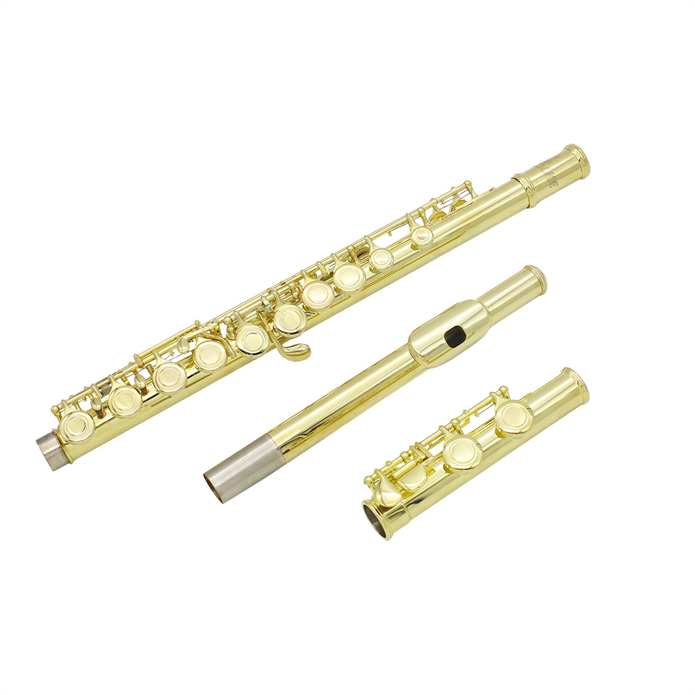 SLADE 16 new Holes Add The E Key Flute Brass 2025 Bady Gold Flute Instrument With Leather Box Case Screwdriver Cleaning Cloth Accessories