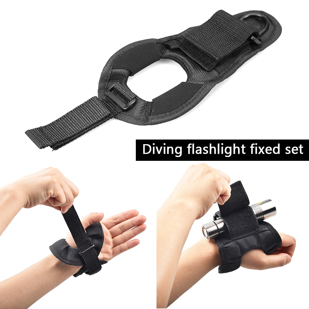 New Underwater Scuba Diving Dive LED Torch Flashlight Holder Soft Black Neoprene Hand Arm Mount Wrist Strap Glove Hand Free