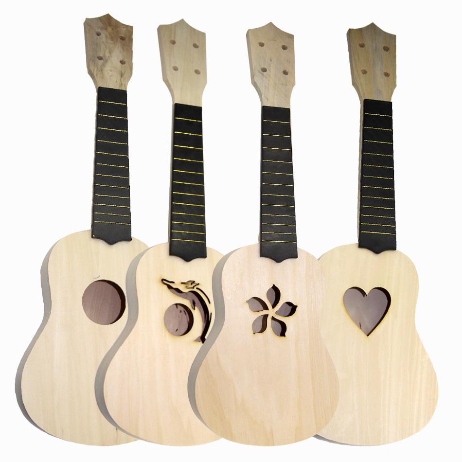 21 Inch Simple and Fun DIY Ukulele DIY Kit Tool Hawaii Guitar Handwork Support Painting Children's Toy Assembly for Amateur
