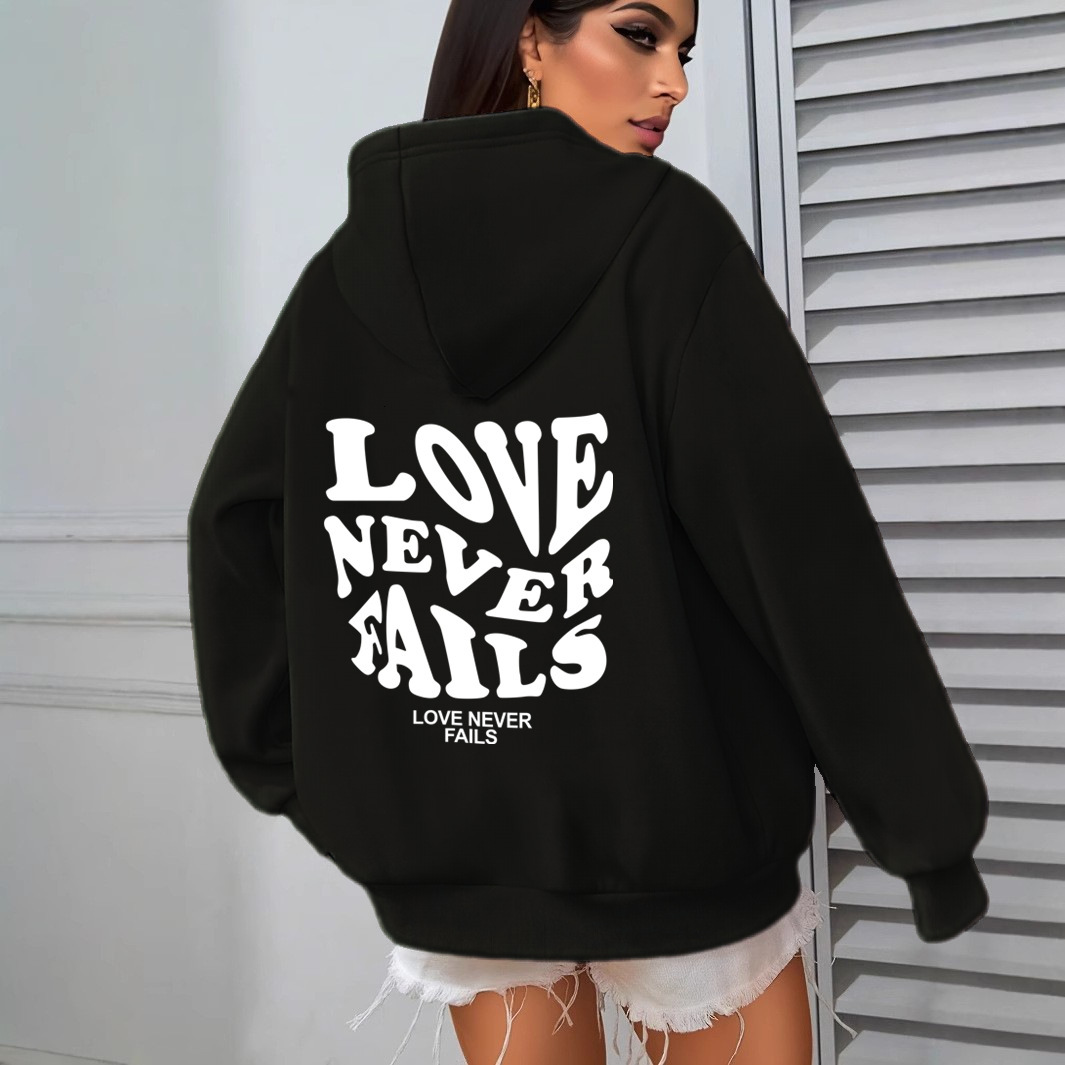 Designer hot selling women's versatile casual fashion LOVE pullover loose hooded sweatshirt