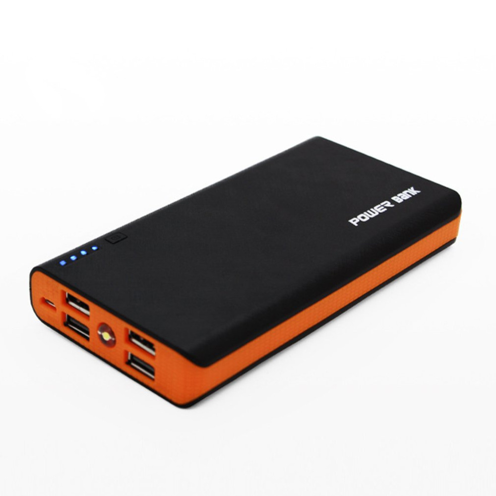 Power Bank Shell with LED Flashlight 4 USB Ports 5V 2A Power Bank Charger Case DIY Kits Powered By 6x 18650 Batteries