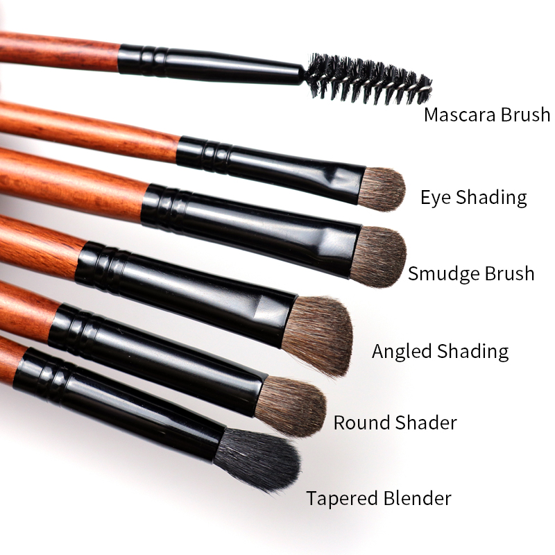 ff b pcs Hair Goat OVW Pony Makeup Eye Shadow Brush Set Tapered Blending Make up Brushes Natural Pro Kit es