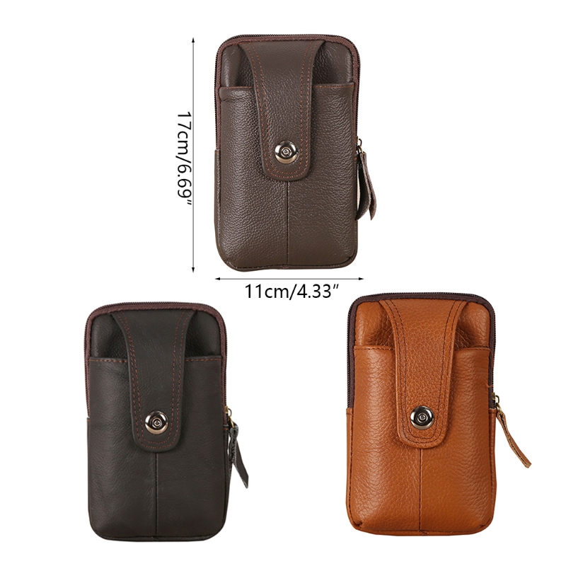 2025 Men Vintage Cowhide Leather Waist Fanny Pack Phone Card Holder new Bum Bag Belt Holster Carry Phone Bag Travel Hip Hanging Purse