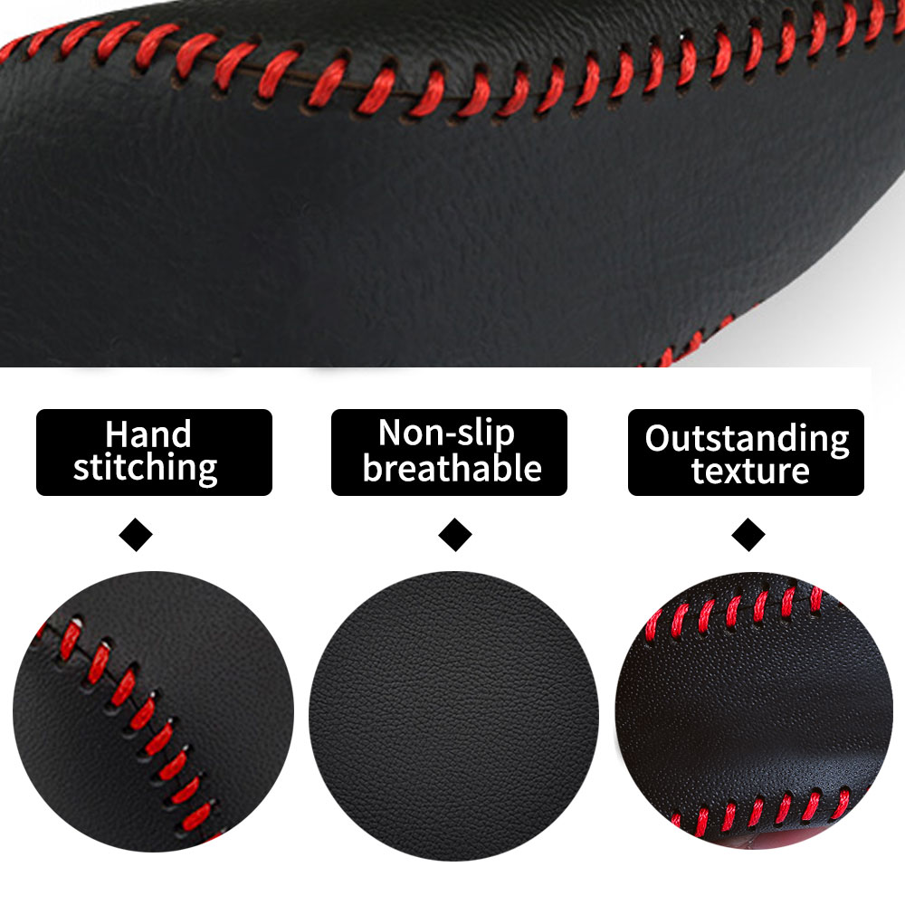 For Chevrolet at Trax 2014 2015 2017 Aveo 2011-2014 Leather Car Gear Shift Knob Cover Non-Slip Gear Lever Stick Protector Type N