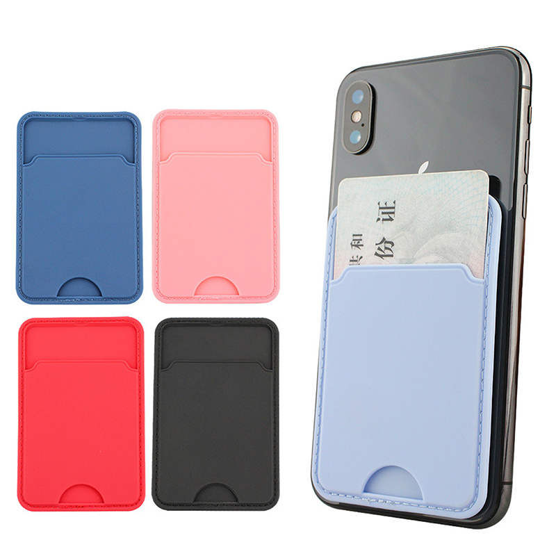 1pcs Silicone Credit ID Card Holder Elastic Mobile Phone Wallet Wallet Case Adhesive Pocket Sticker Cellphone Accessories