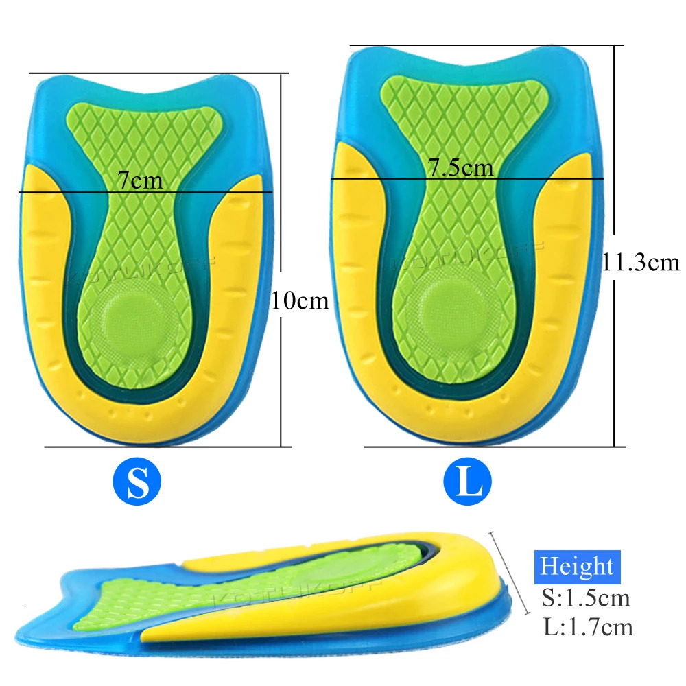 Silicone Gel Insoles For Heel Spur Plantar Fasciitis Insoles Shock Absorption Comfortable Shoe Insoles Gel Soft Heel Cup Insert 240329