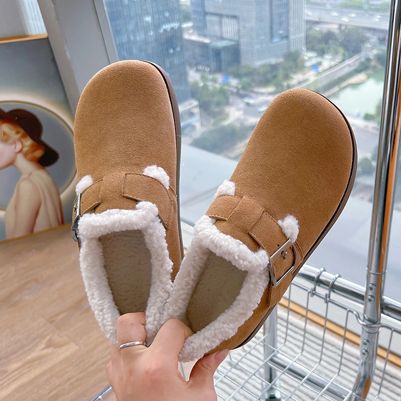 Chic AIYUQI Plush Velvet Low-Top Shoes for Women - Soft Inside, Perfect for Cold Weather Fashion