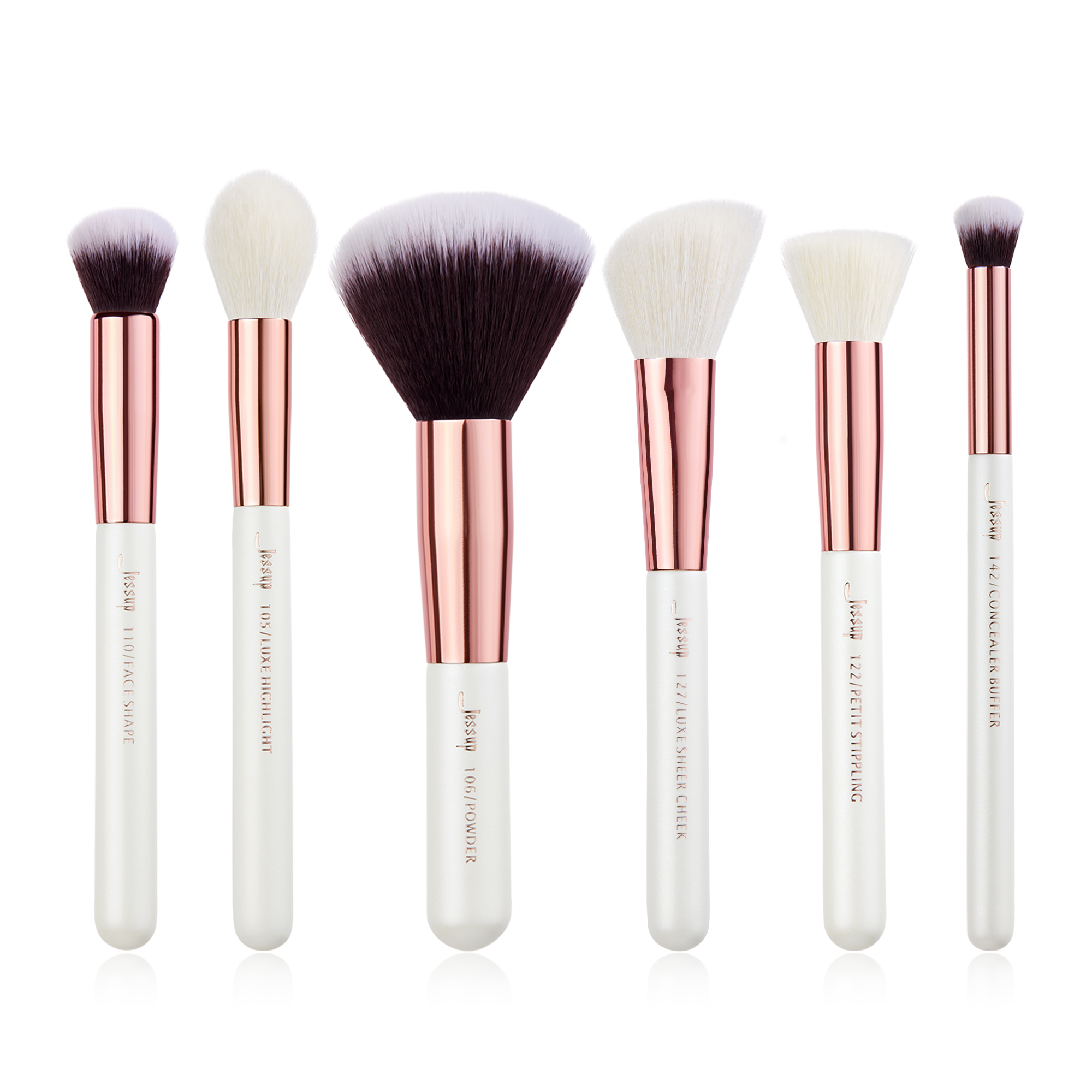 b Makeup Brushes Jessup Black Sier Professional Set Make up Brush Tools kits Buffer Paint Cheek Highlight natural synthetic hair