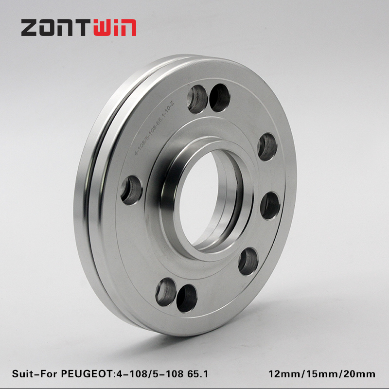 2Pieces 12/15/20mm Wheel Spacers Adapters 4x108/5x108 65.1mm for Peugeot 206/207/208/301/307/308/3008/407/408/508/4008/5008