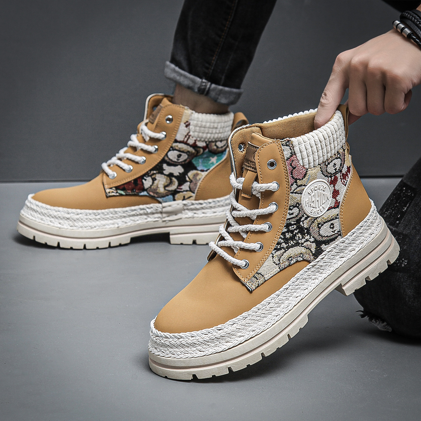 2025 Autumn Snow Boots New Men's Martin Boots Sports Shoes Outdoor Leisure Warm Men's Multi Functional Fashion Shoes