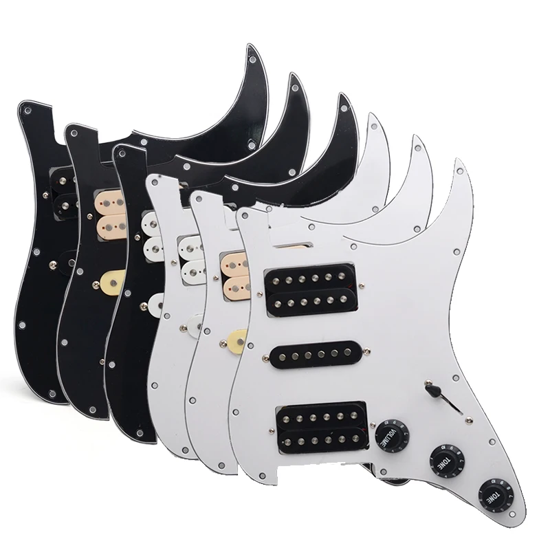 ST Style Electric Guitar Pickguard Electric Guitar Pickguard and Black HSH Loaded Prewired Scratchplate Assembly