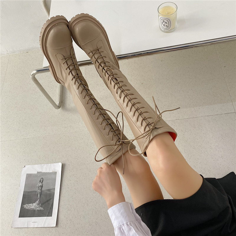 Women's Shoes Mid Calf Boots Boots-Women Thigh Heels High Sexy Round Toe Rock Autumn 2021 Lolita Low Over-the-Knee Ru ce83 -Women