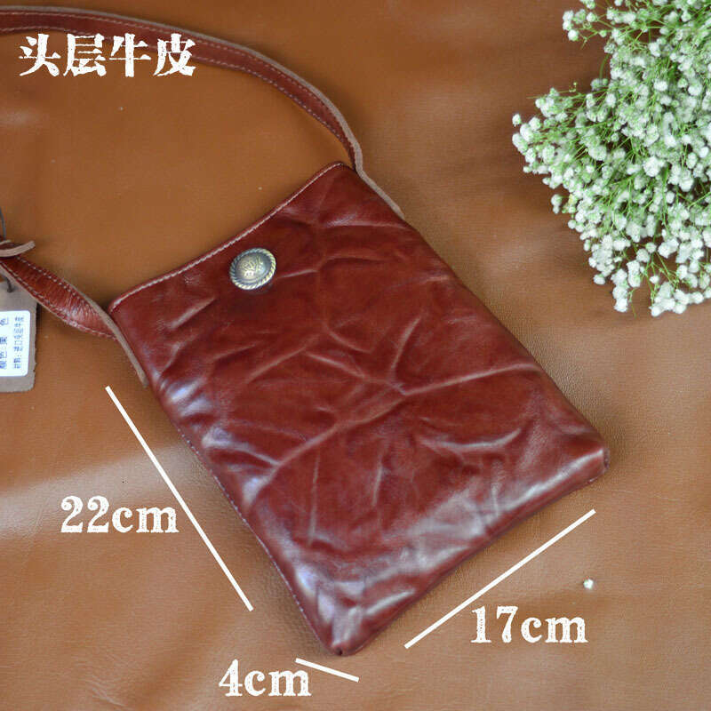 Vegetable Tanned Vintage Diagonal Backpack Key Storage Cross-Border Explosive Female Leather Mobile Phone Bag