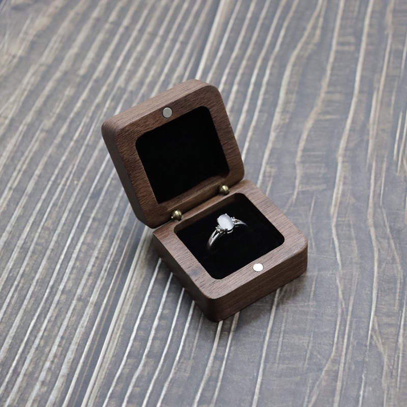 Ring Box R58e Engagement jewelry organizer For Proposal Wood Box - Ring Holder Jewelery