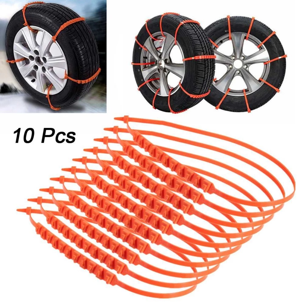 10Pcs Car Wheels Snow Tire Anti-skid Chains Wheel Tyre Cable Belt Winter Outdoor Emergency Chain