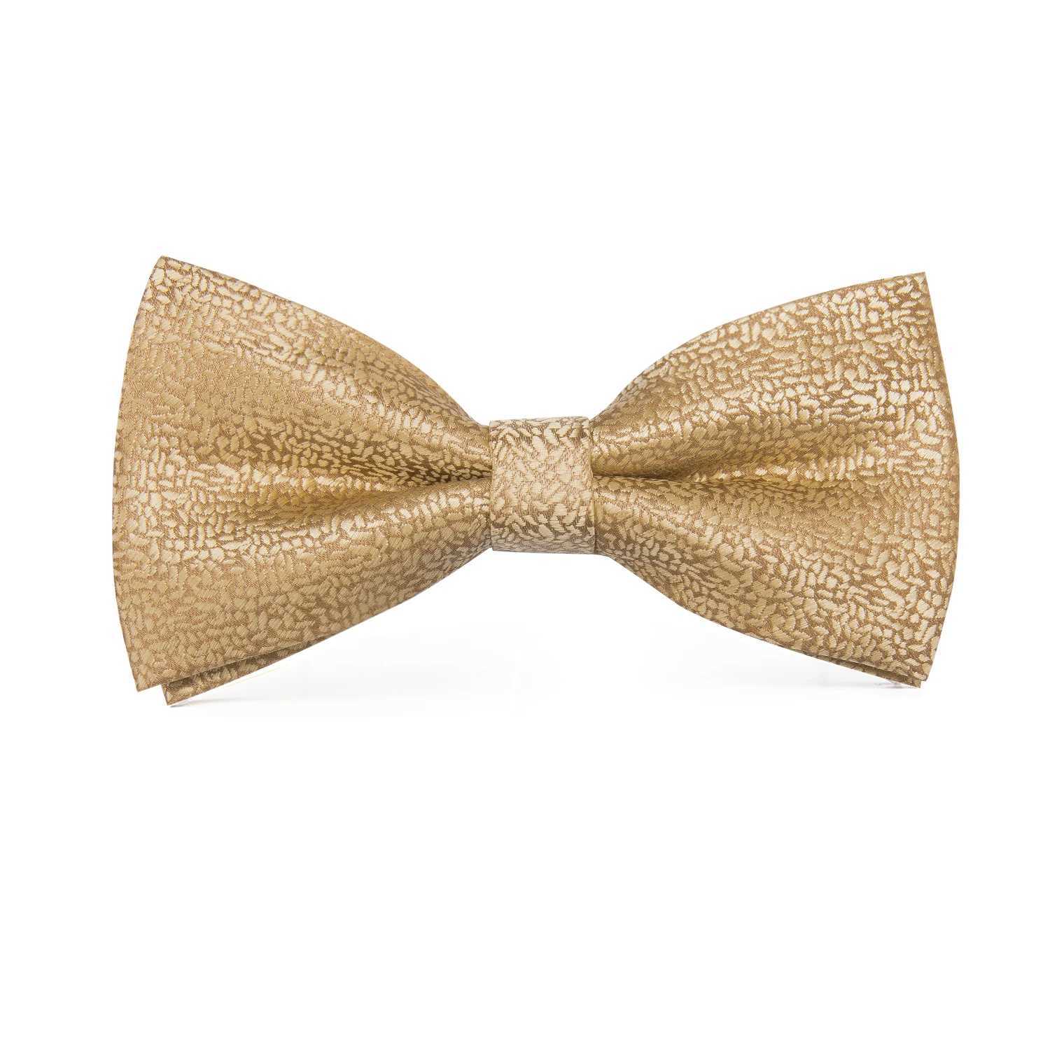 Hi-Tie Fashion Gold Busin Wedding Bowties Men Brooch Pocket Square Cufflinks Set Silk Bow Tie Necktie for WeddingX241109