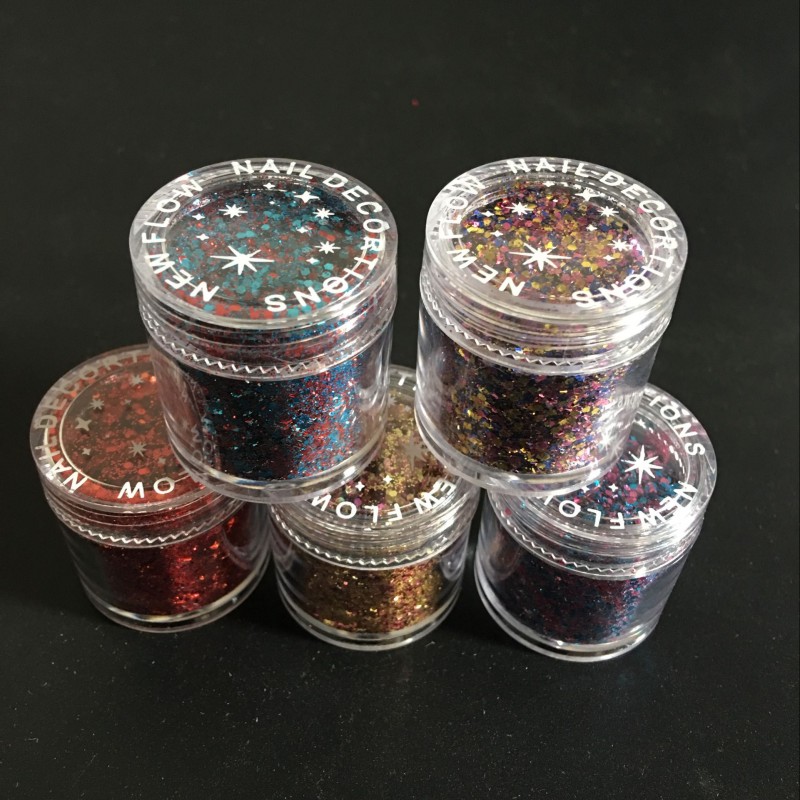 cd Chunky Box Mix ML Glitter Sequins Face Body Nails Hair Gems Beauty Makeup Powder for Festival Party MA